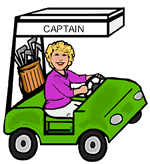 Captain in Golf Cart