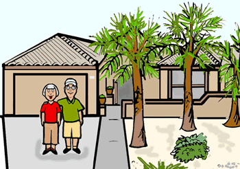 Couple in Front of House
