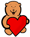 Stuffed Bear Holding Heart Clipart