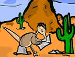 Road Runner Reading Newspaper in Desert