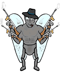 Gangster Fly Holding Tommy Guns