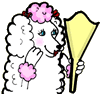 Pretty Poodle Primping in Mirror Clipart