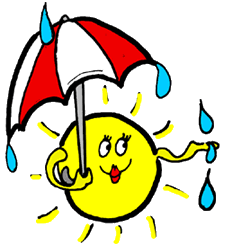 Sun Holding Umbrella During Rain Storm