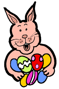 Pink Bunny Holding Eggs