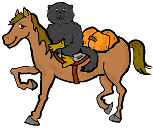 Black Cat Riding Horse