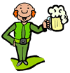 Leprechaun Holding Beer Clipart