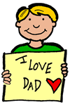 Boy Holding 'I Love Dad' Sign Clipart