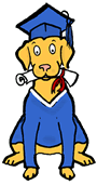 Graduation Golden Labrador Dog Clipart