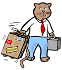 Cat Going on Business Trip Clipart