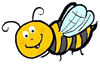 Happy Waving Bumble Bee Clipart