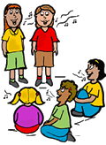 Kids Singing in Group Clipart