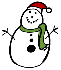 Snowman in Santa Hat Clipart
