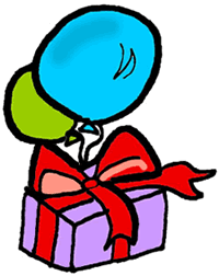 Present with Balloons Clipart
