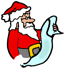 Santa Reading List Clipart