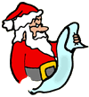Santa Checking List Clipart