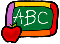 School Chalkboard with Apple Clipart