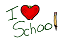 'I Love School' Apple Clipart