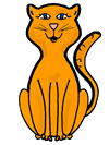 Cute Orange Cat Sitting Clipart