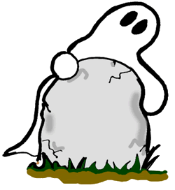 Ghost Behind Old Grave Stone Clipart