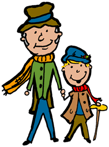 Dickens Tiny Tim Stick Figure Clipart