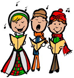 Stick Figures Christmas Carolers Clipart