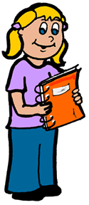 Girl Holding Notebook Clip Art