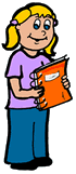 Girl Holding Notebook Clipart