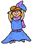Girl Playing Dress-Up Clipart