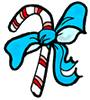 Candy Cane with Bow Clipart