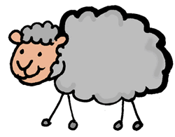 Stick Figure Sheep Clipart