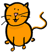 Sitting Orange Stick Figure Cat Clipart