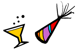 Champagne & Party Hat Clip Art