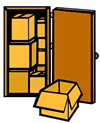 Closet Full of Boxes Clipart