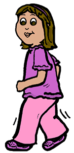 Girl Walking Clipart