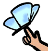 Blue Butterfly Tip of Finger Clipart