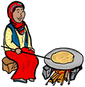 Making Flat Bread Clipart