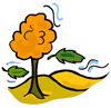 Windy Autumn Day Clipart