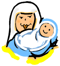Baby Jesus & Mary Clipart