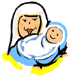 Baby Jesus & Mary Clip Art