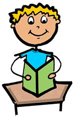 Stick Figure Student Reading Clipart