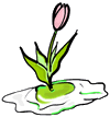 Tulip Growing with Snow Clip Art