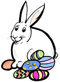 Bunny with Easter Eggs Clipart