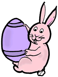 Easter Bunny Holding Easter Egg Clipart