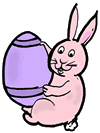 Easter Bunny Holding Easter Egg Clip Art