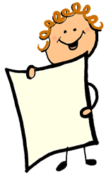 Stick Figure Holding Blank Paper Clipart