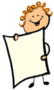 Stick Figure Holding Blank Paper Clip Art