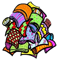 Pile of Colorful Fabrics Clipart