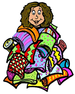 Pile of Fabric with Face Sticking Out Clip Art