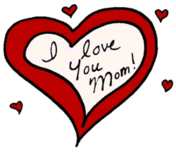 'I Love Mom' Heart Clipart