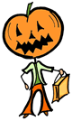 Pumpkin Man Trick or Treat Costume Clip Art